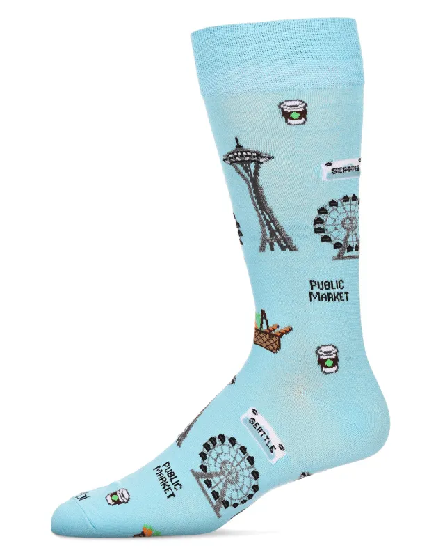 Men's Seattle Bamboo Crew Socks sold by MeMoi