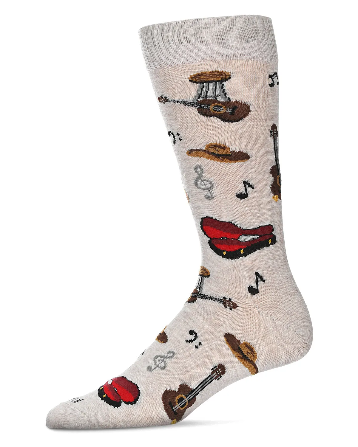 Men's Guitars Bamboo Crew Socks sold by MeMoi