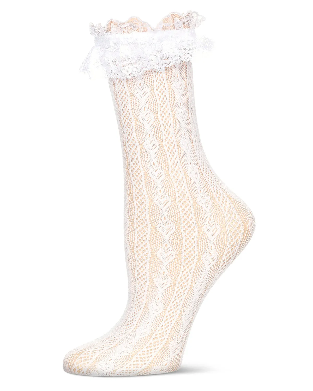 Women's Heart Vine Lace Crew Socks sold by MeMoi