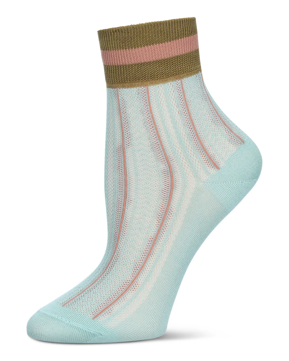 Women's Sheer Openwork Retro Stripe Anklet Socks sold by MeMoi product image thumbnail 3