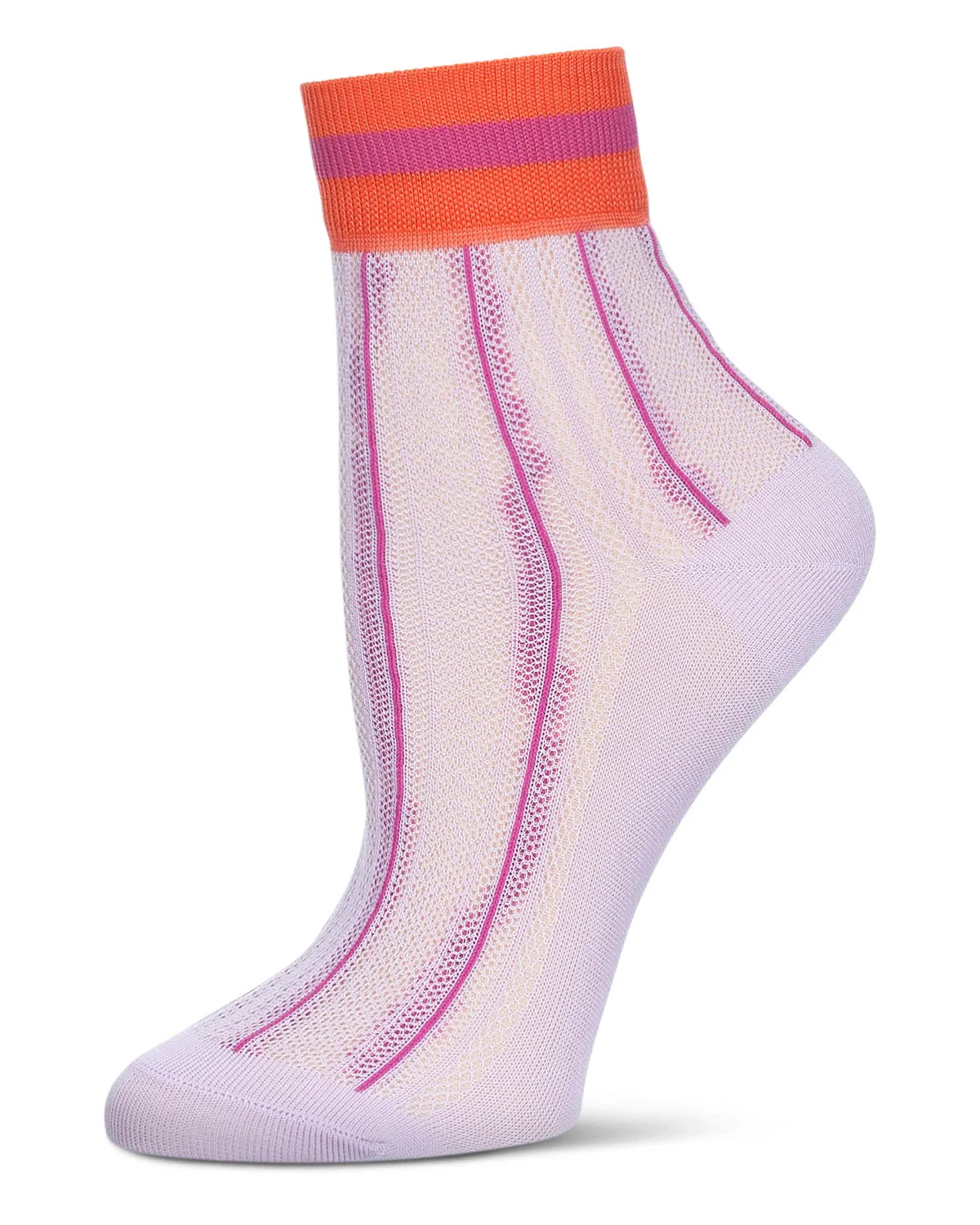 Women's Sheer Openwork Retro Stripe Anklet Socks sold by MeMoi product image thumbnail 2
