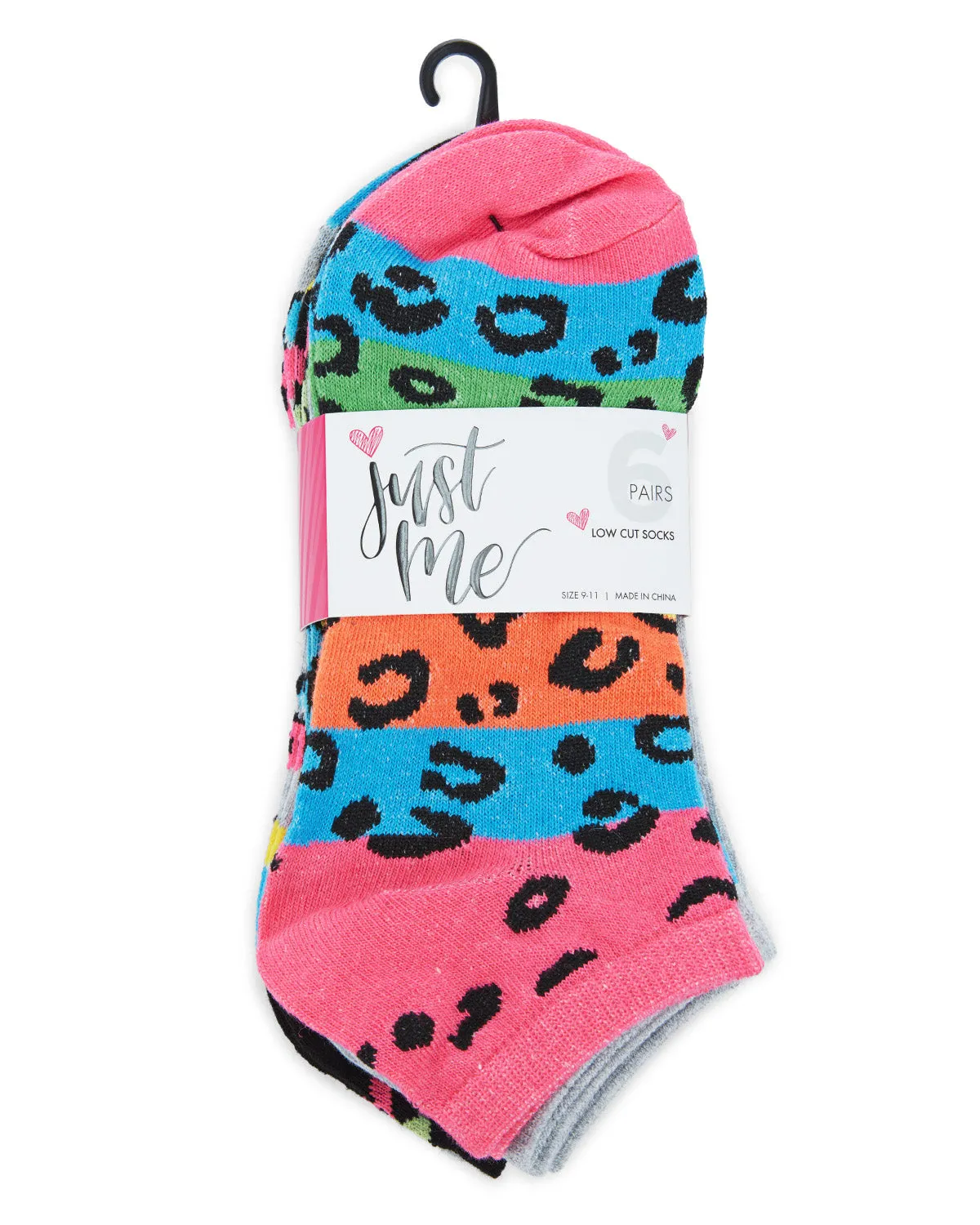 Women's 6 Pair Pack Cheetah Print Low Cut Socks sold by MeMoi product image thumbnail 2