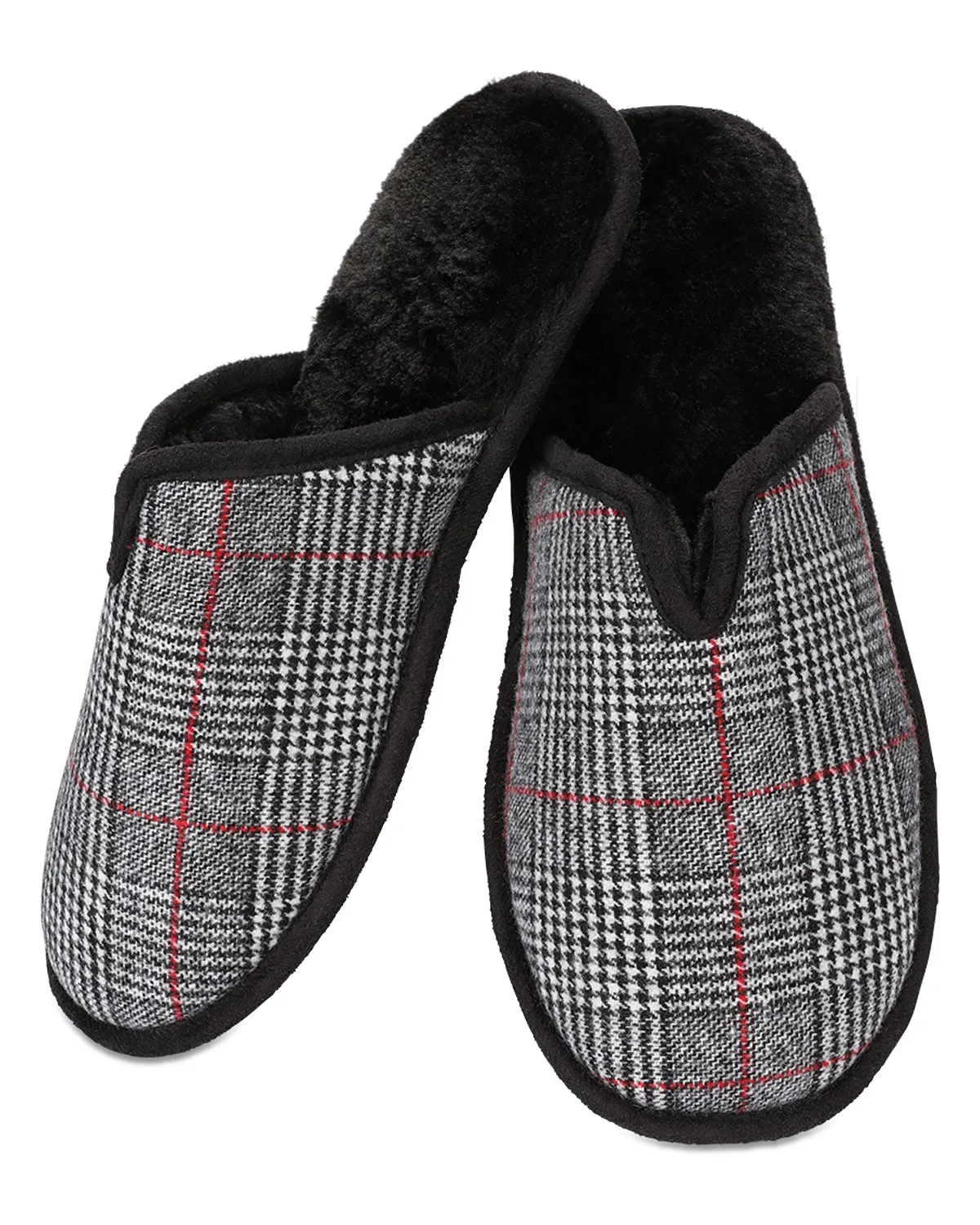Men's Glen Plaid Plush Slippers sold by MeMoi product image thumbnail 2