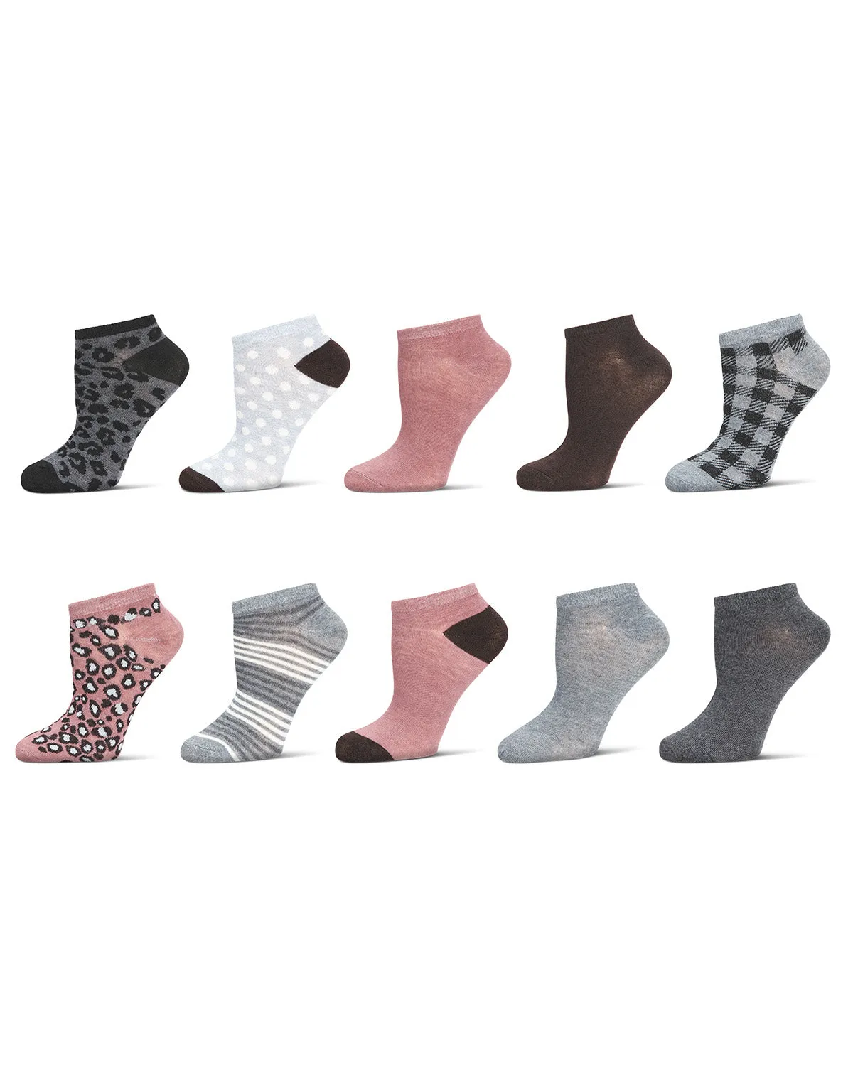 Women's 10 Pair Pack Leopard Low Cut Socks sold by MeMoi