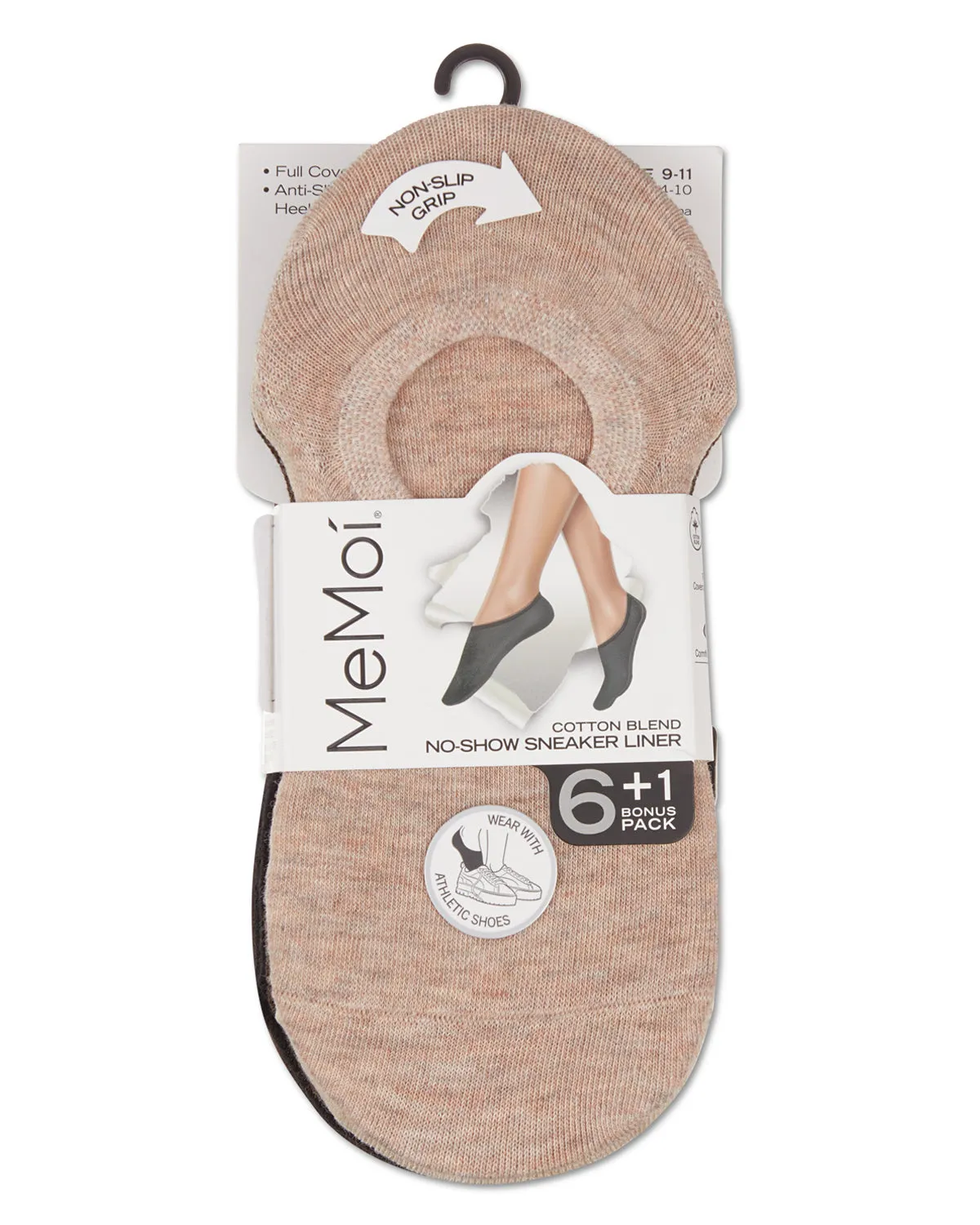 Women's 7 Pair Pack Cotton Blend No Show Sneaker Liners sold by MeMoi product image thumbnail 5