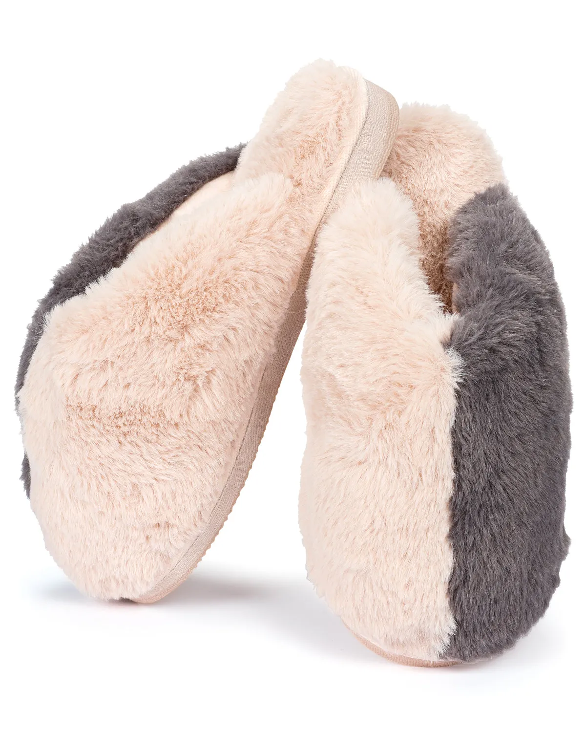 Women's Colorblock Plush Slippers sold by MeMoi product image thumbnail 3