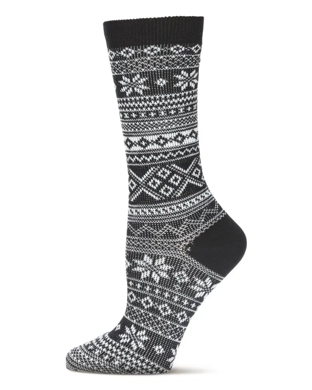 Women's Fairisle Mixed Stripe Crew Socks sold by MeMoi