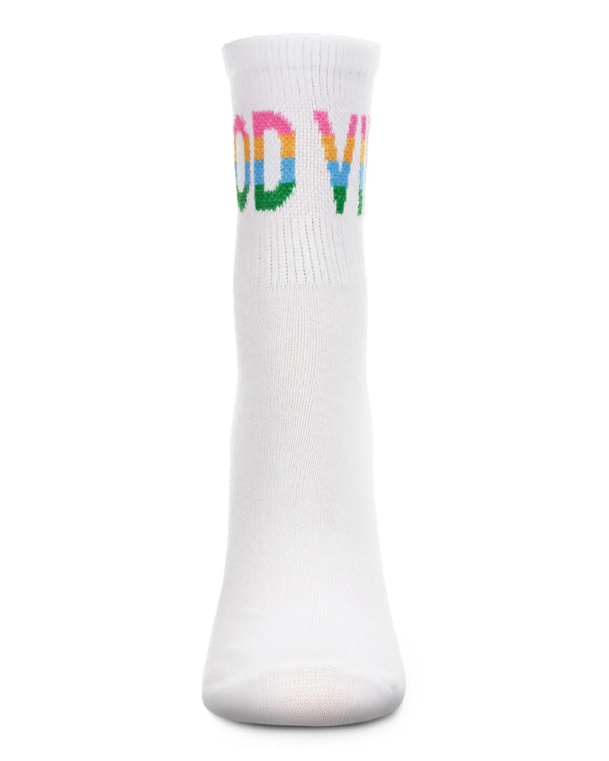 Women's Multicolor "Good Vibes" Positivity Anklet Sock sold by MeMoi product image thumbnail 2