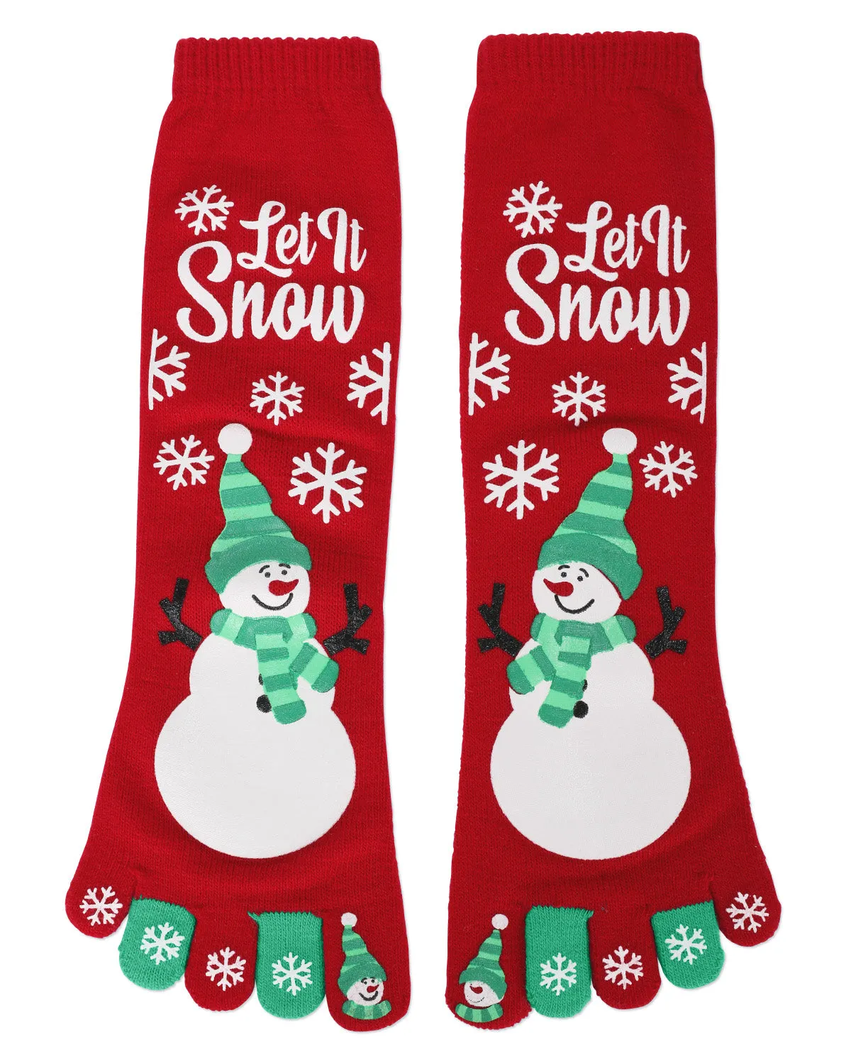 Festive Let It Snow Non-Skid Toe Socks sold by MeMoi