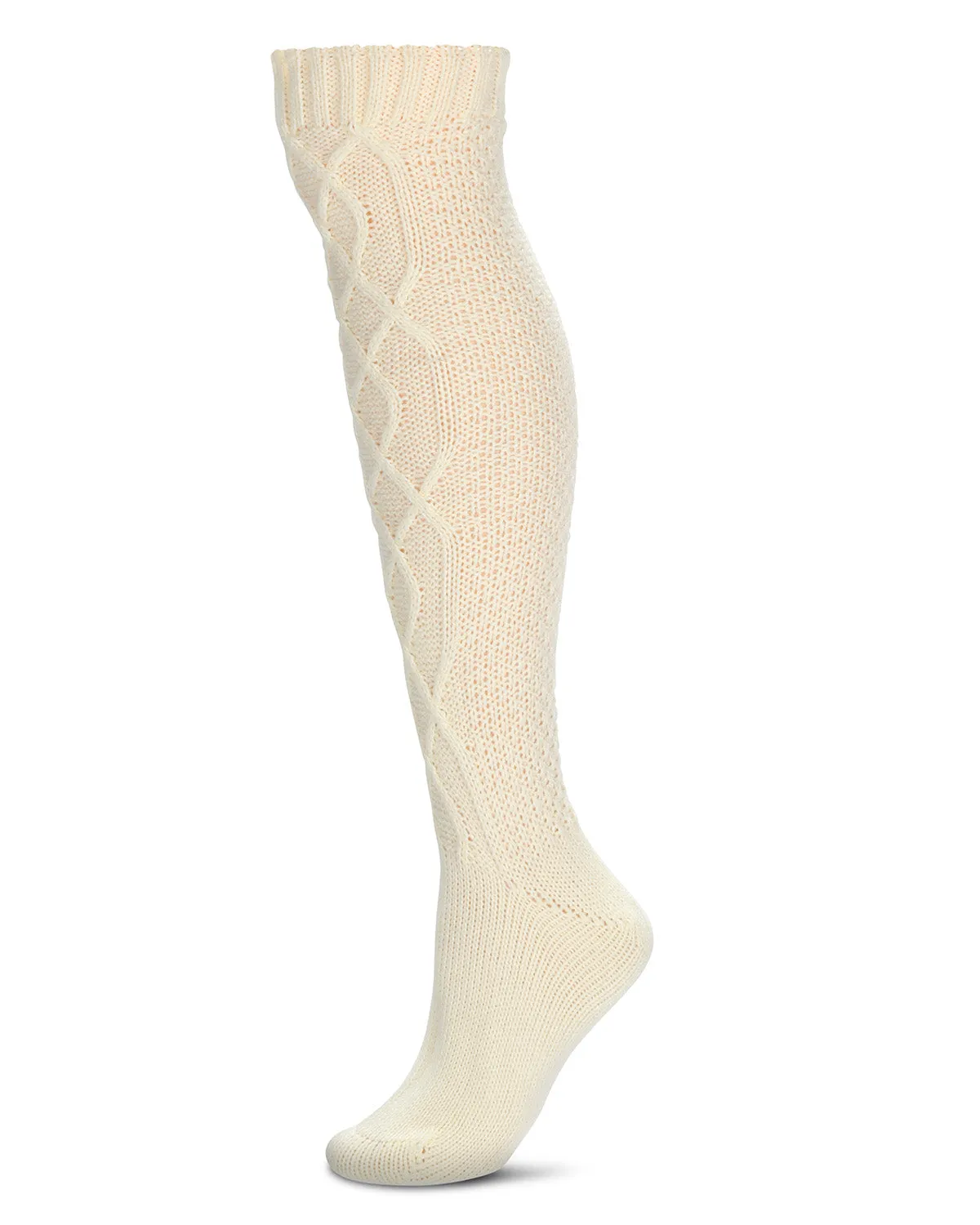 Women's Twist Maze Chunky Knit Knee High Socks sold by MeMoi
