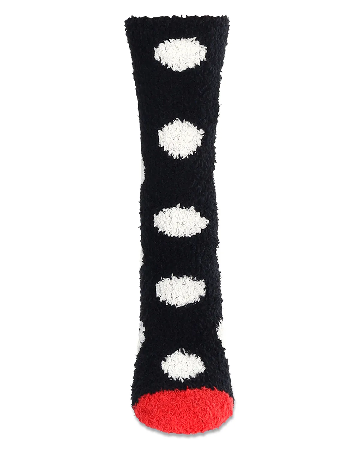 Women's Plush Polka Dot Santa Embroidery Cozy Crew Sock sold by MeMoi product image thumbnail 2