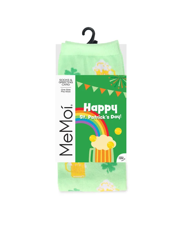Irish You Were Beer Greeting Card Crew Socks made by MeMoi