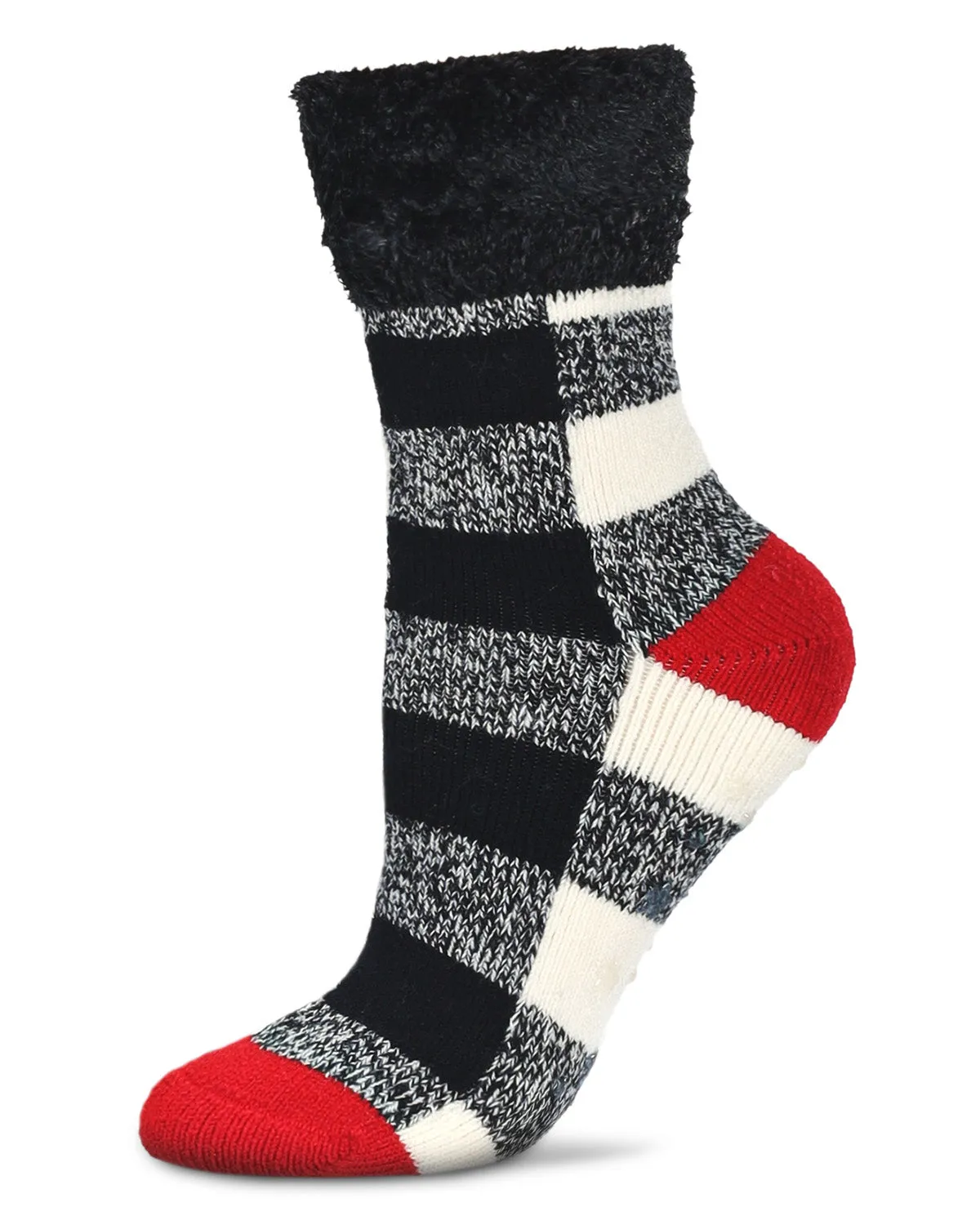 Women's Buffalo Check Plush Cabin Socks sold by MeMoi product image thumbnail 2