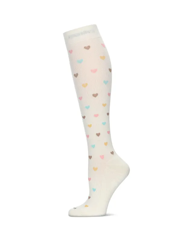 Women's Multicolor Hearts Bamboo Blend 8-15MMHG Graduated Compression Socks sold by MeMoi