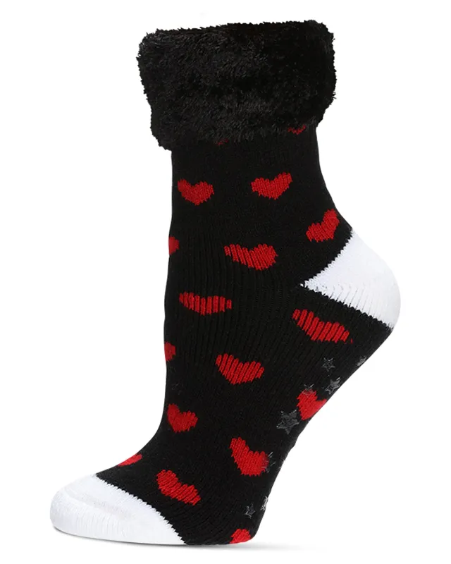 Women's Hearts Plush Cabin Socks sold by MeMoi