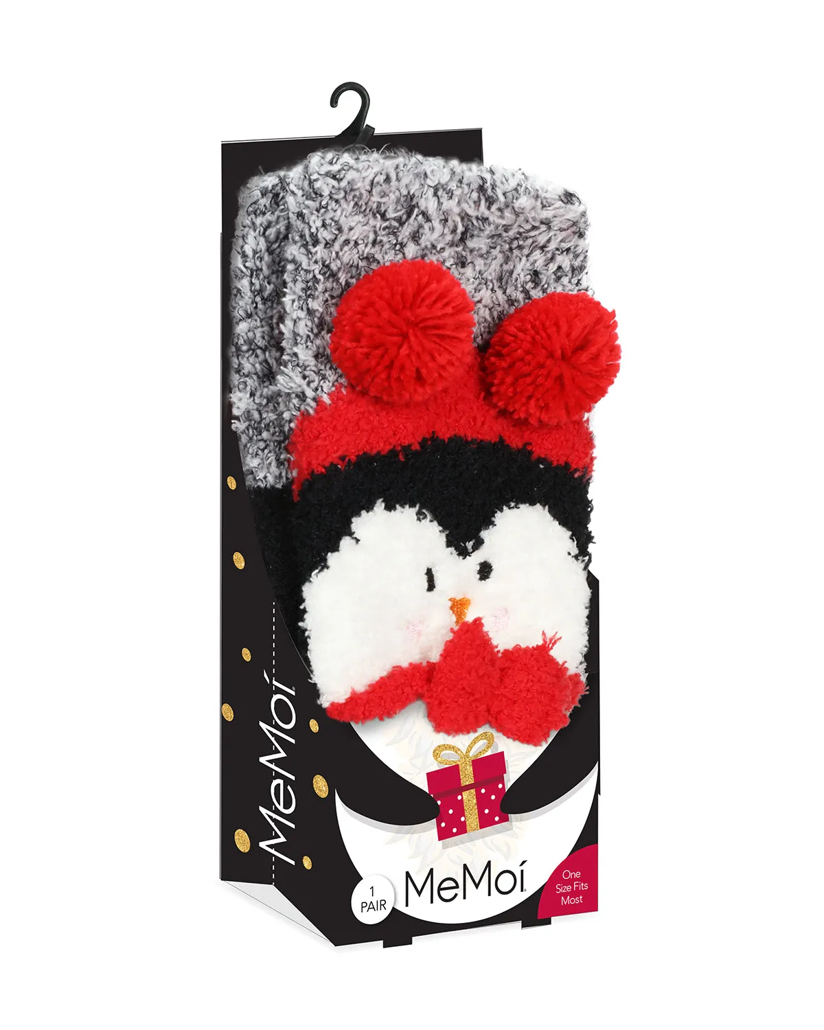 Women's Penguin Embellished Critter Plush Crew Socks sold by MeMoi