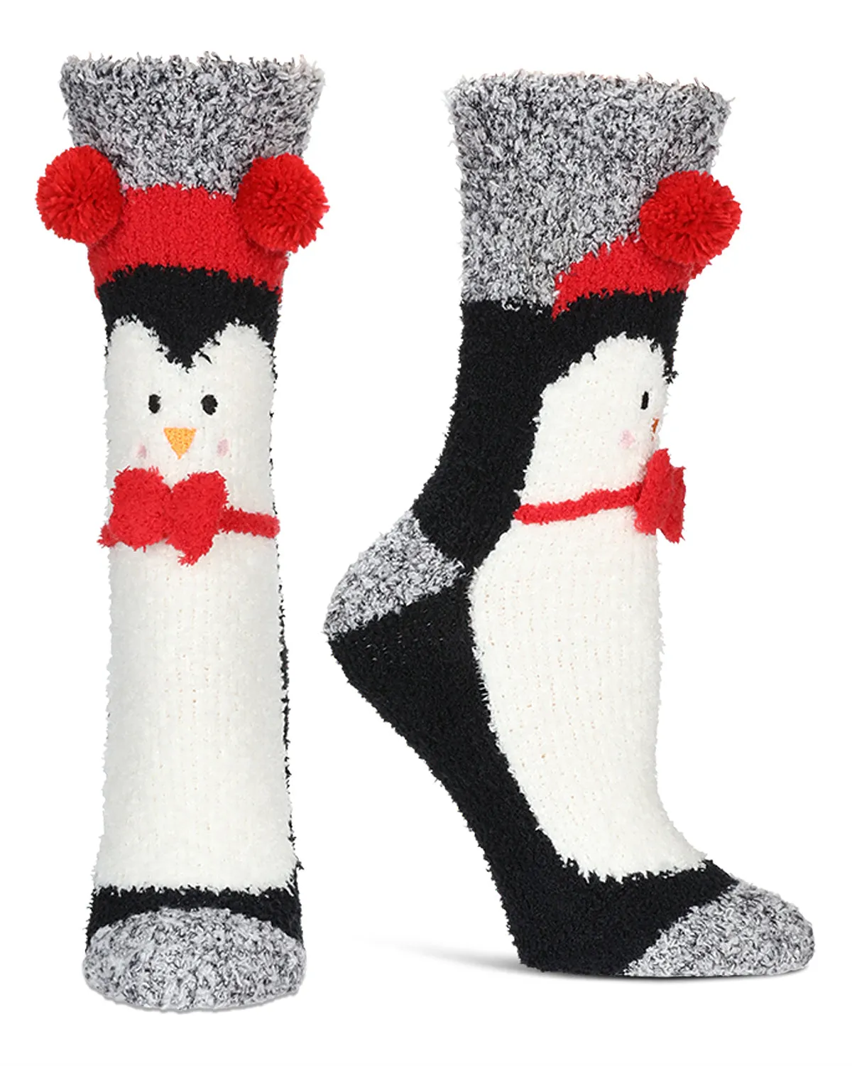 Women's Penguin Embellished Critter Plush Crew Socks sold by MeMoi product image thumbnail 2