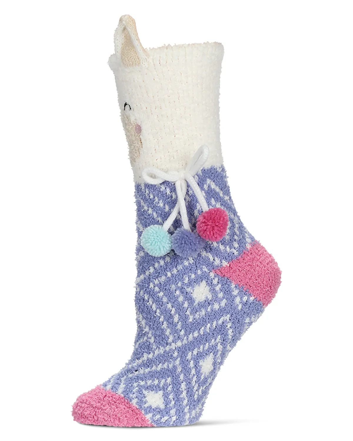 Women's Llama Embellished Critter Plush Crew Socks sold by MeMoi product image thumbnail 3