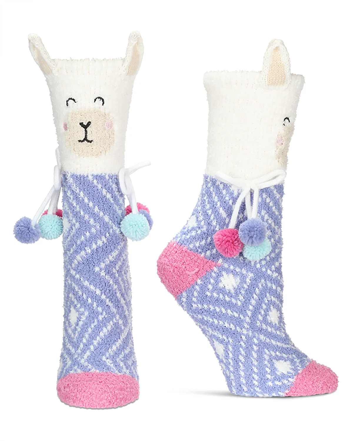 Women's Llama Embellished Critter Plush Crew Socks sold by MeMoi product image thumbnail 2