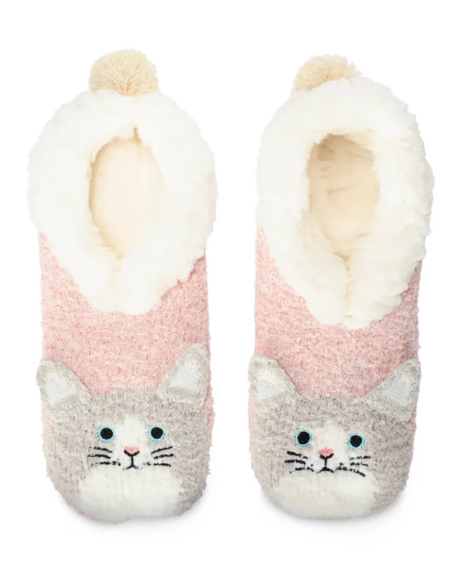 Women's Kitty Embellished Plush Lined Slippers made by MeMoi