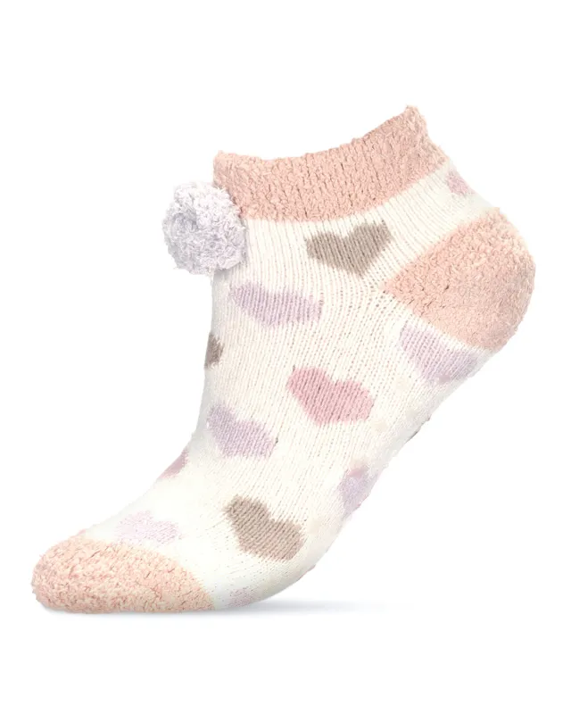 Women's Color Hearts Buttersoft Plush Lined Low Cut Socks sold by MeMoi
