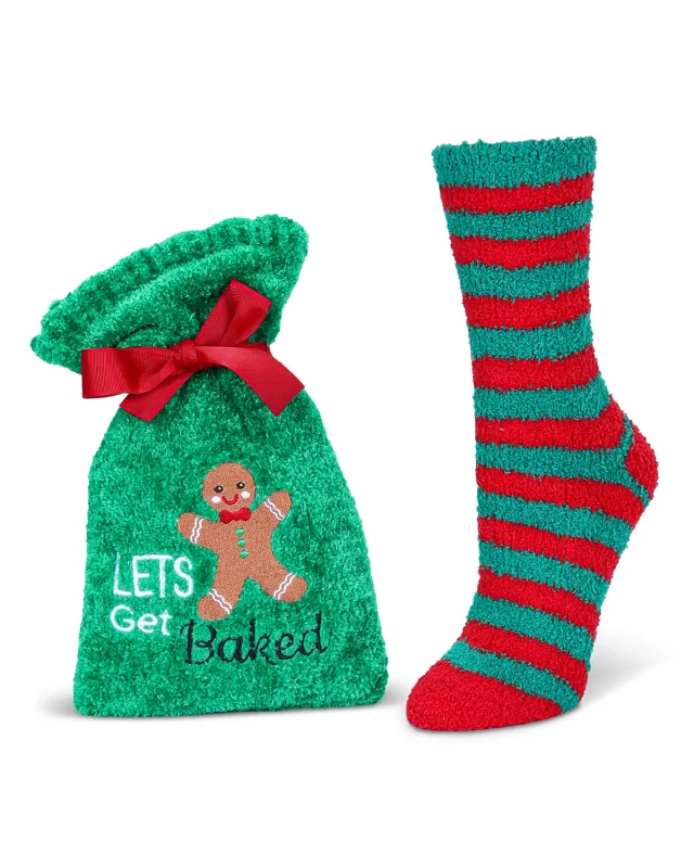 Lets Get Baked Cozy Socks & Gift Bag Set sold by MeMoi