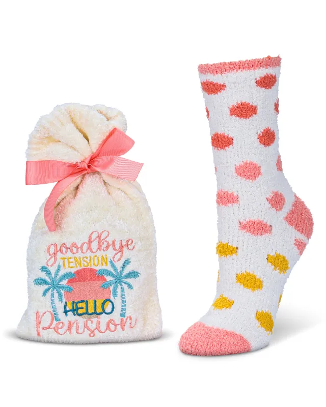 Goodbye Tension Hello Pension Cozy Socks & Gift Set sold by MeMoi