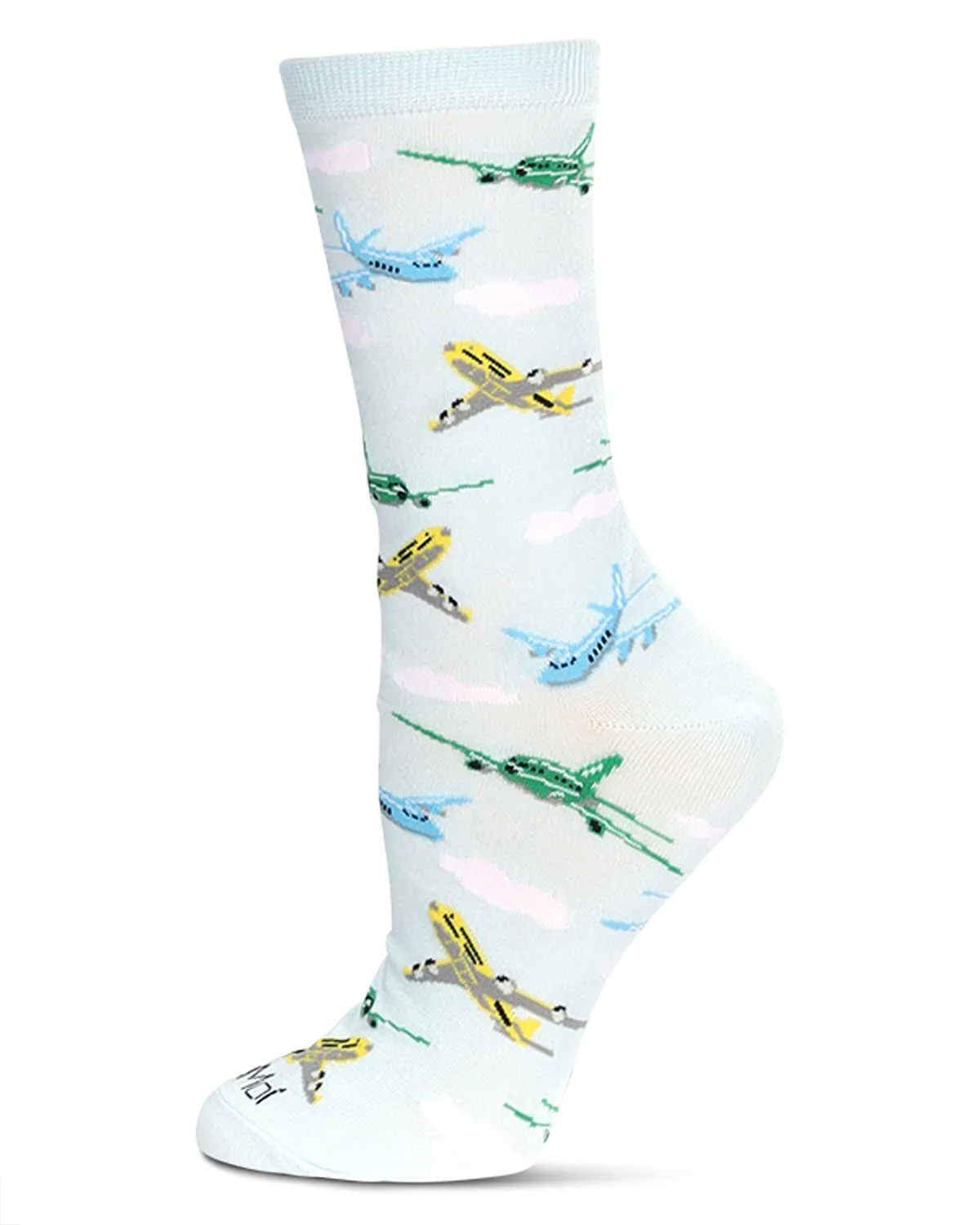 Women’s Airplanes Bamboo Crew Socks sold by MeMoi