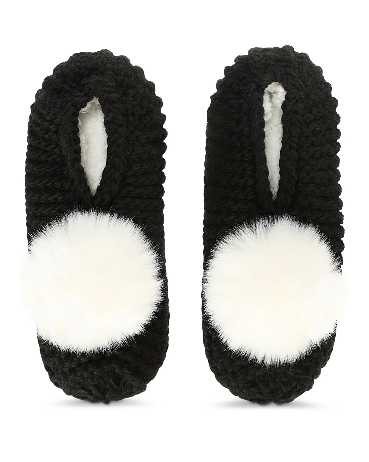 Women's Pompom Recycled Knit Sherpa Lined Slippers sold by MeMoi product image thumbnail 2