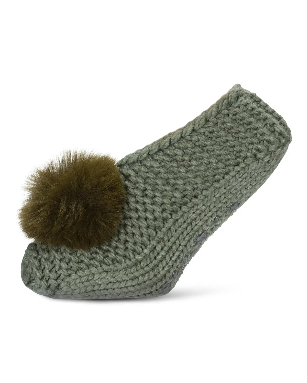 Women's Pompom Recycled Knit Sherpa Lined Slippers sold by MeMoi product image thumbnail 5
