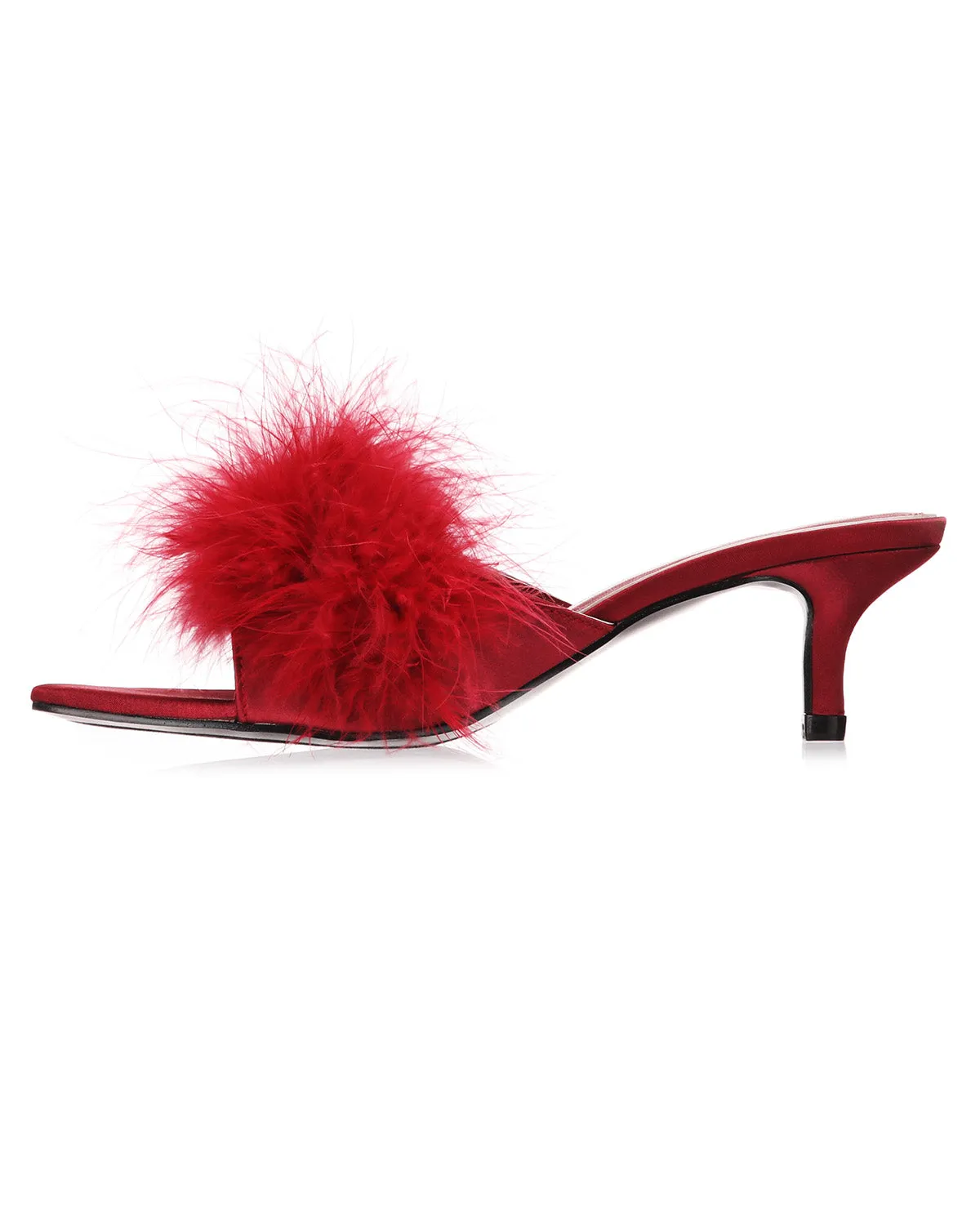 Women's Mona Marabou Hard Sole Slender Heel Slipper sold by MeMoi product image thumbnail 3