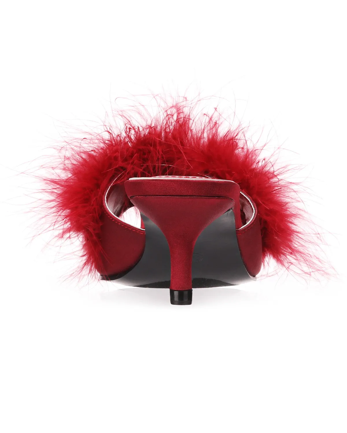 Women's Mona Marabou Hard Sole Slender Heel Slipper sold by MeMoi product image thumbnail 4
