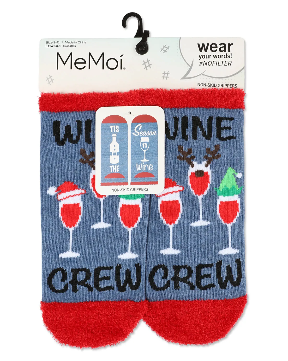 Women's Tis The Season To Wine Low-Cut Non-Skid Socks sold by MeMoi product image thumbnail 2