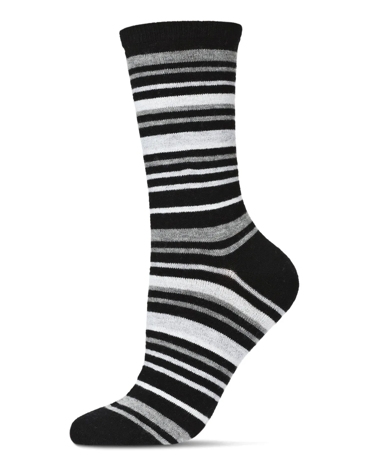 Women's Soft Striped Cashmere Crew Socks sold by MeMoi product image thumbnail 2