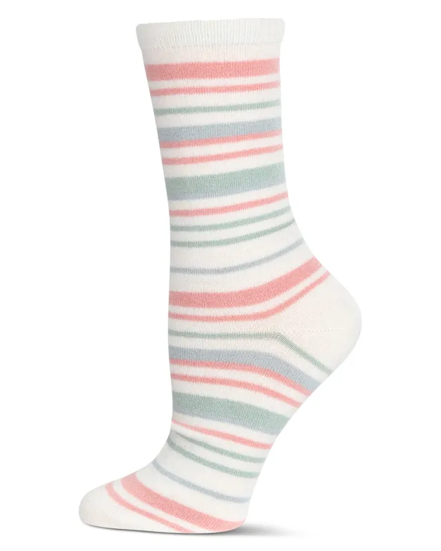 Women's Soft Striped Cashmere Crew Socks sold by MeMoi
