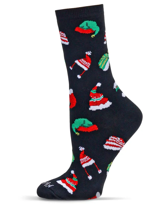 Women's Santa Hats Holiday Crew Socks sold by MeMoi