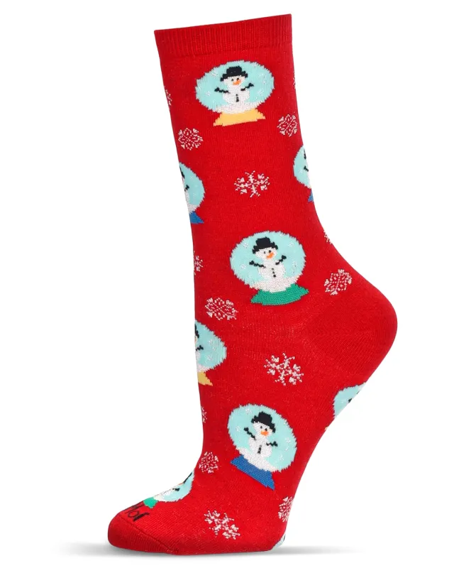Women's Snow Globes Holiday Crew Socks sold by MeMoi