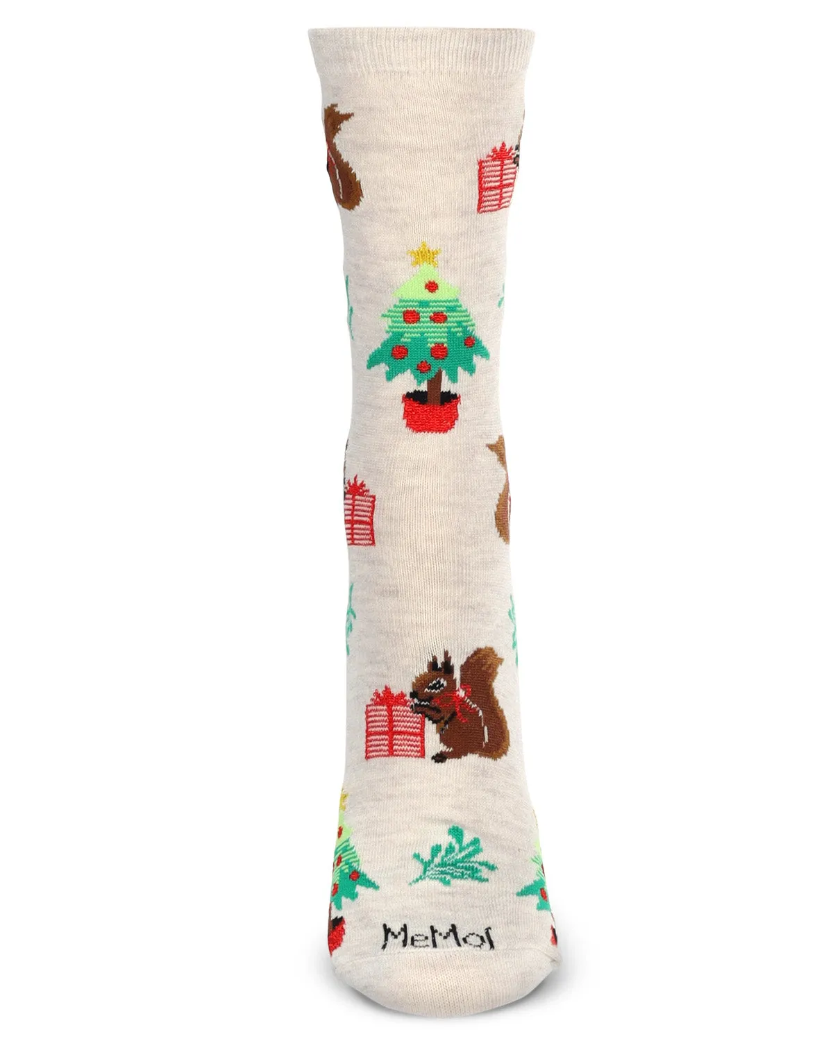 Women's Festive Squirrel Crew Socks sold by MeMoi product image thumbnail 2