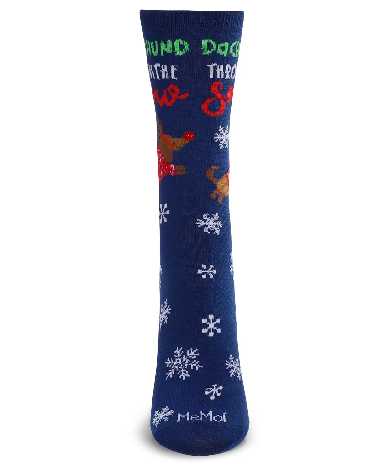 Women's Dachshund Through the Snow Holiday Crew Socks sold by MeMoi product image thumbnail 2