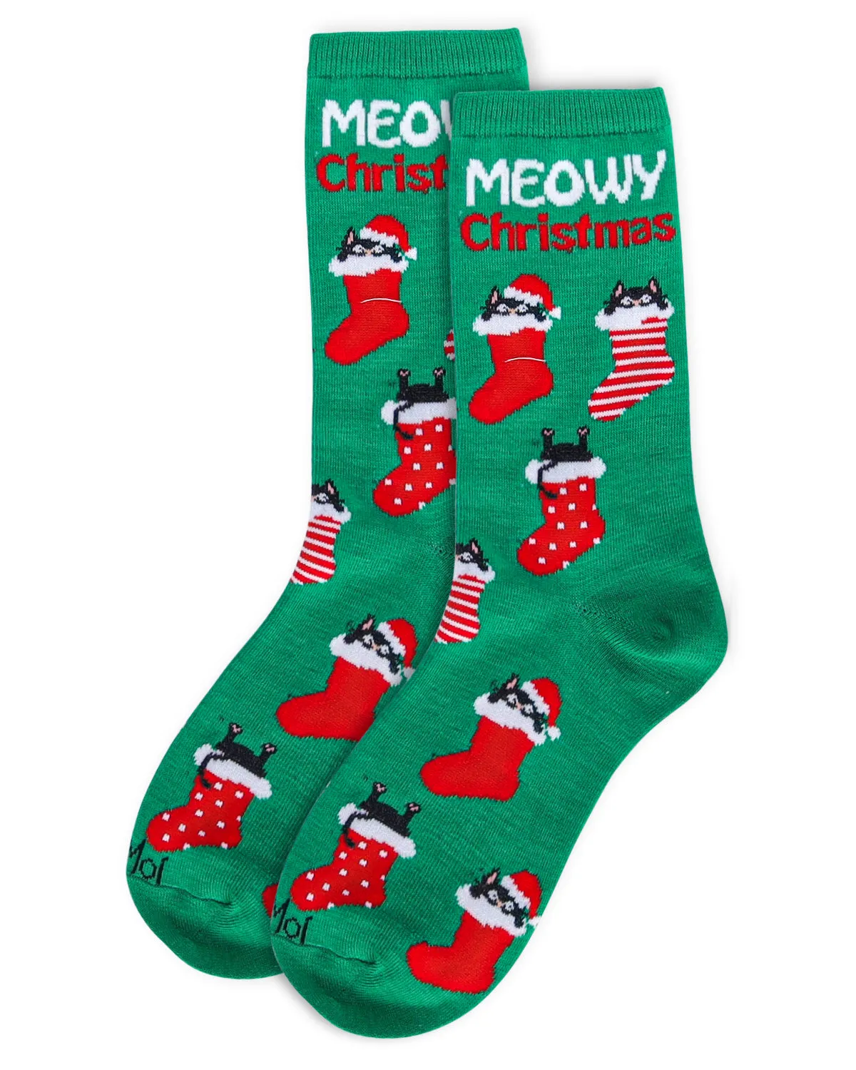 Women's Meowy Christmas Holiday Crew Socks sold by MeMoi product image thumbnail 3