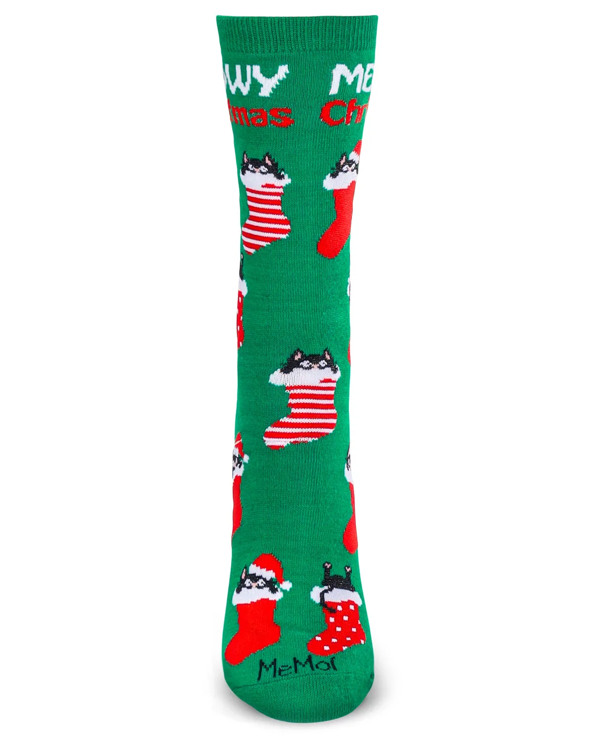 Women's Meowy Christmas Holiday Crew Socks sold by MeMoi product image thumbnail 2