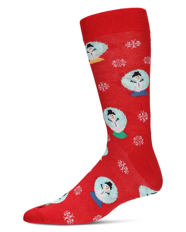 Men's Snow Globes Holiday Crew Socks sold by MeMoi
