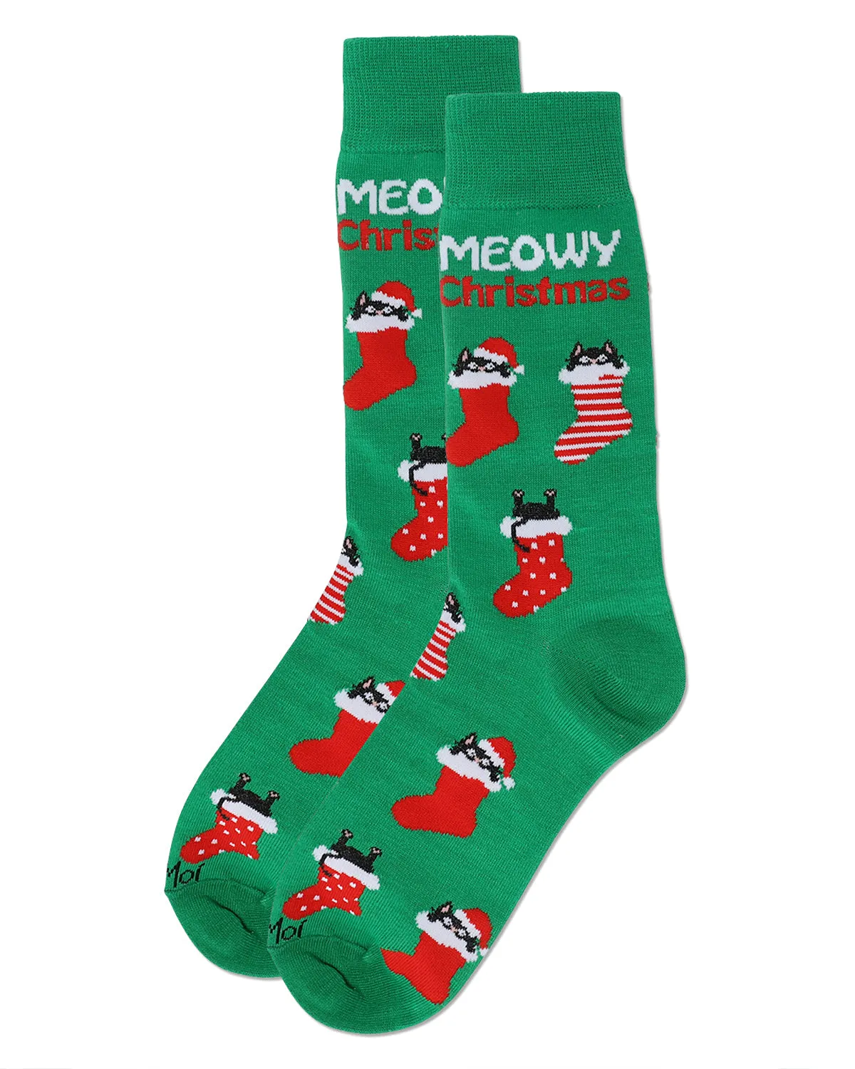 Men's Meowy Christmas Holiday Crew Socks sold by MeMoi product image thumbnail 3