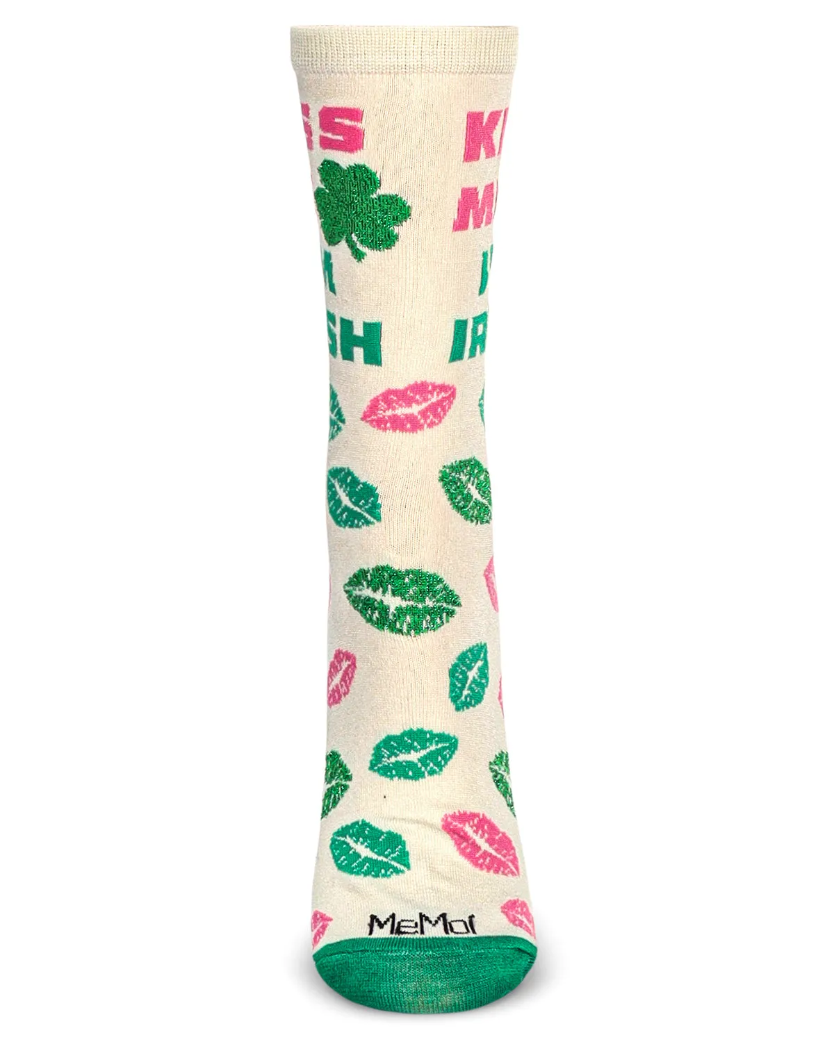 Women's Kiss Me I'm Irish Bamboo Crew Socks sold by MeMoi product image thumbnail 2