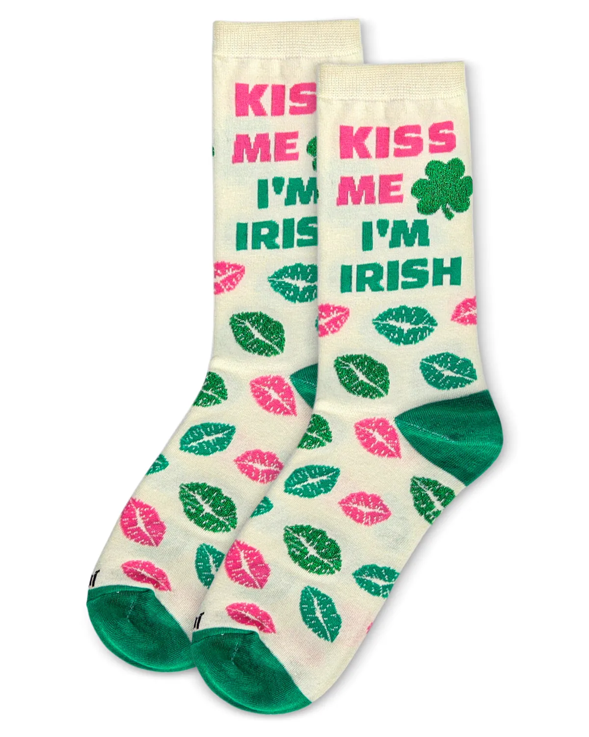 Women's Kiss Me I'm Irish Bamboo Crew Socks sold by MeMoi product image thumbnail 3