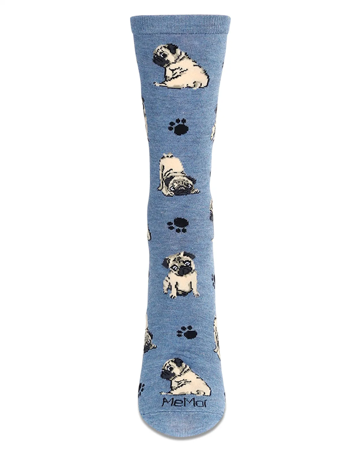 Women's Pugs Bamboo Crew Socks sold by MeMoi product image thumbnail 2