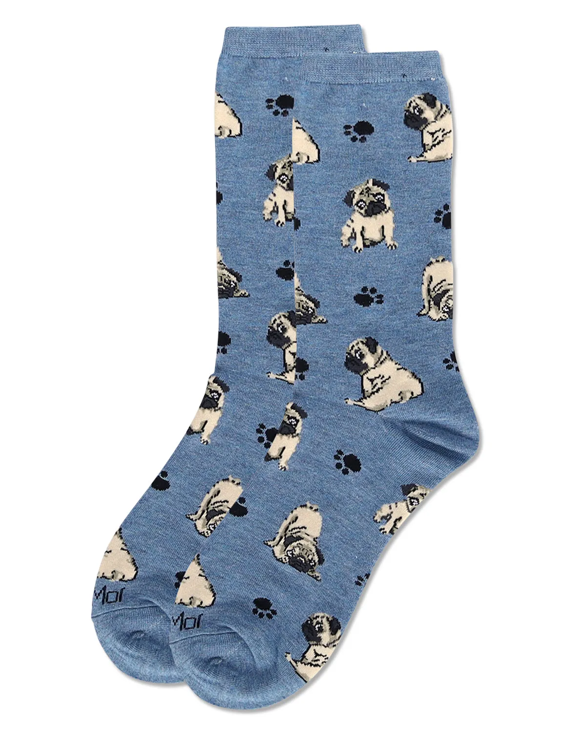 Women's Pugs Bamboo Crew Socks sold by MeMoi product image thumbnail 3