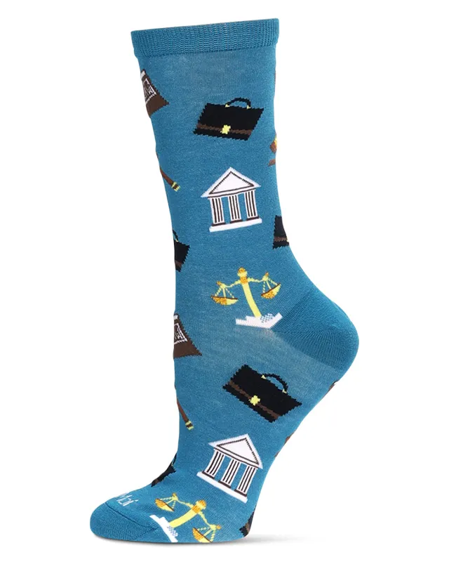 Women's Law N Order Bamboo Crew Socks sold by MeMoi
