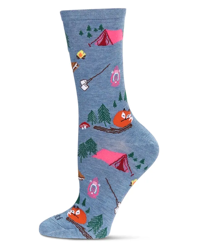 Women's Camping Trip Bamboo Crew Socks sold by MeMoi