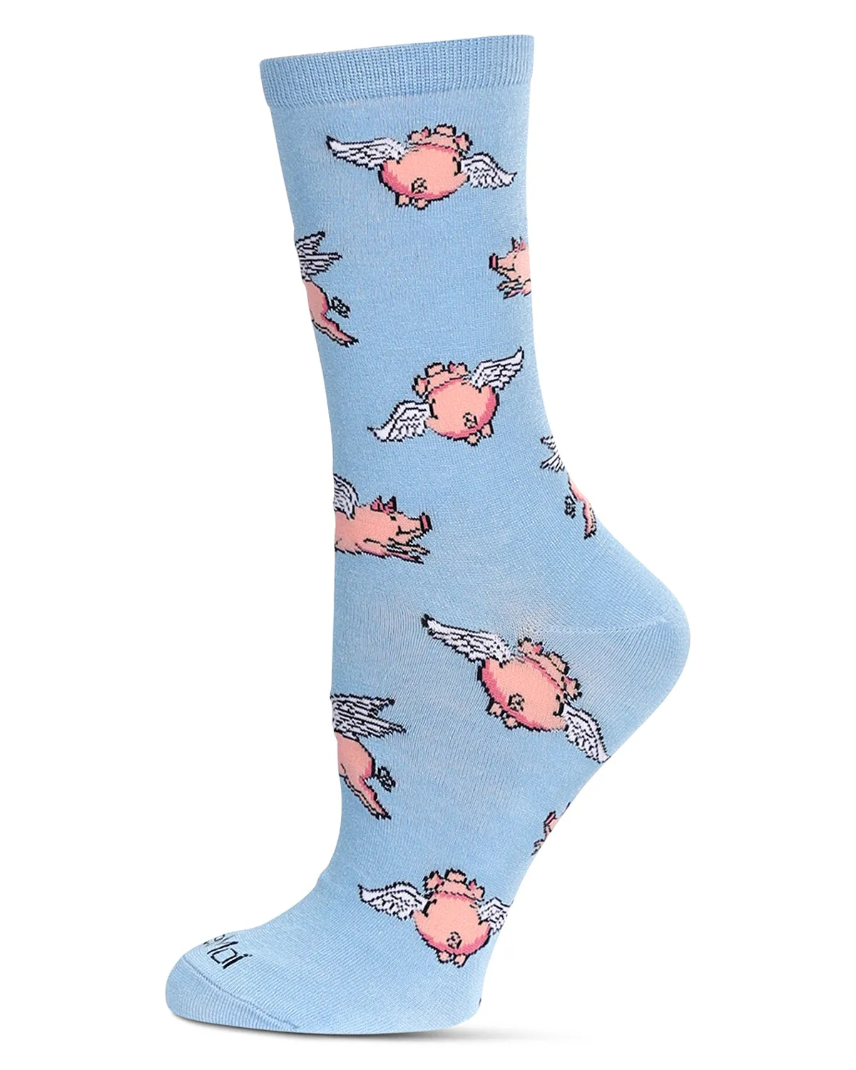 Women's Flying Pigs Bamboo Crew Socks sold by MeMoi